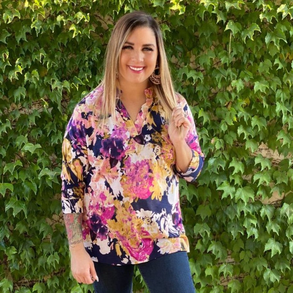 NWT Floral 3/4 Sleeve Tunic